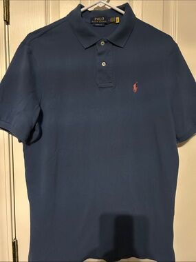 Polo by Ralph Lauren Navy Short-Sleeve Polo with Pink Pony
